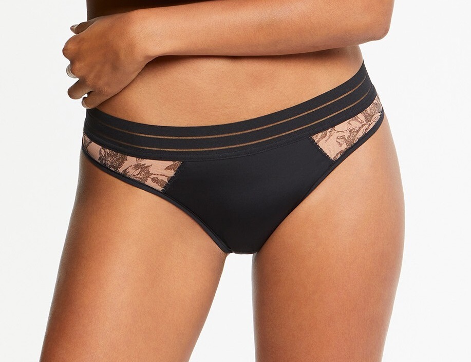 Maison Lejaby Tanga Lycra NUFIT - Insert Rayé - Culotte Femme Invisible